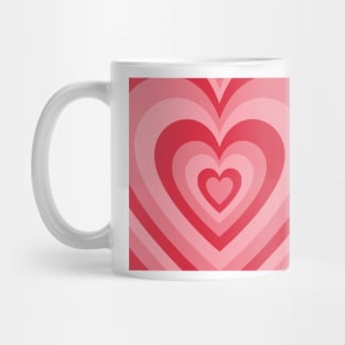 pink + red retro heart Mug